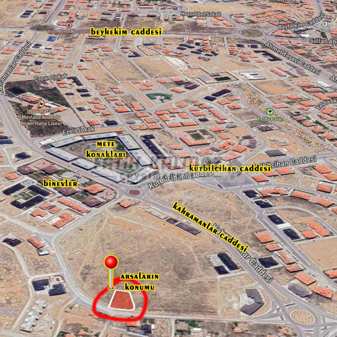 Selçuklu S. Eyyubi'de Satılık Arsa - Müstakil - 2.162 M2 - Mete Konakları Yanı