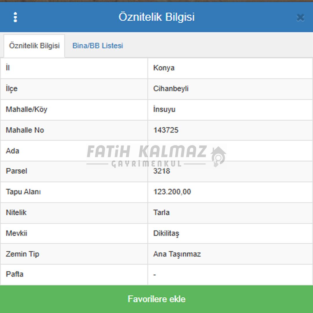 Cihanbeyli İnsuyu'da Bölgenin En Hesaplısı 123.200 m2 Tarla