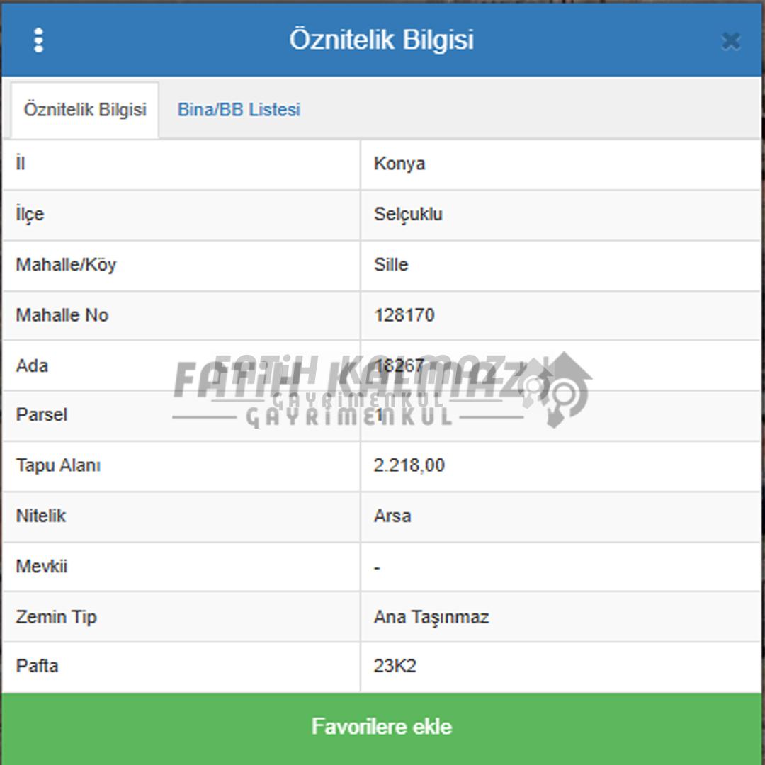 Selçuklu Buhara'da Satılık Ticari Arsa - Müstakil - 2.218 M2