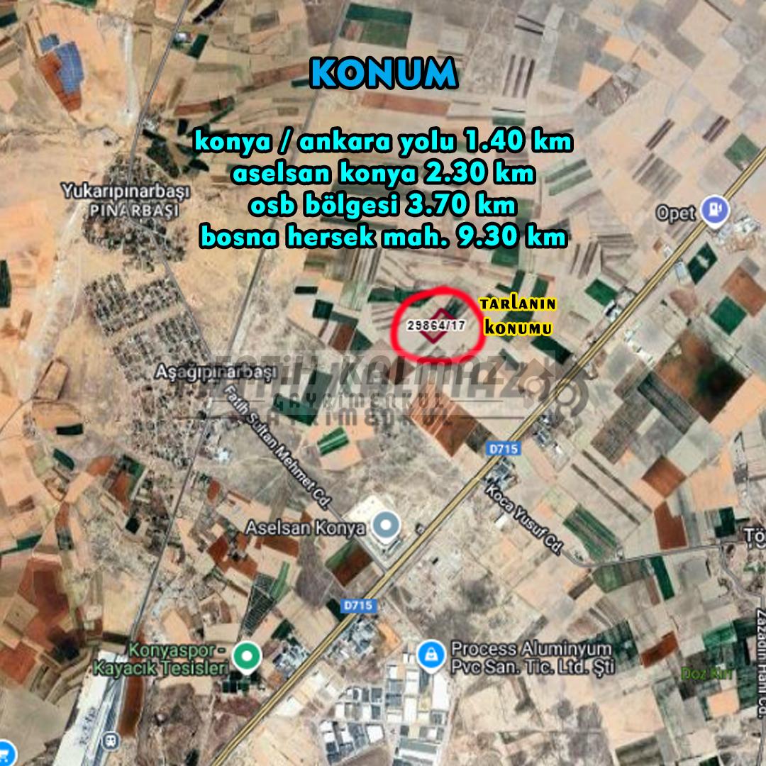 Selçuklu Aşağıpınarbaşı'nda Satılık Tarla - Hisseli - 6.065 M2